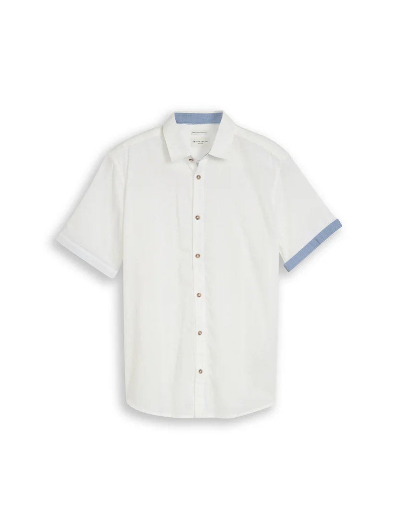 cotton linen shirt, White