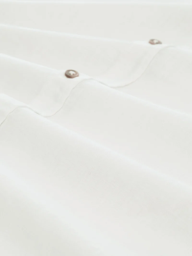 cotton linen shirt, White