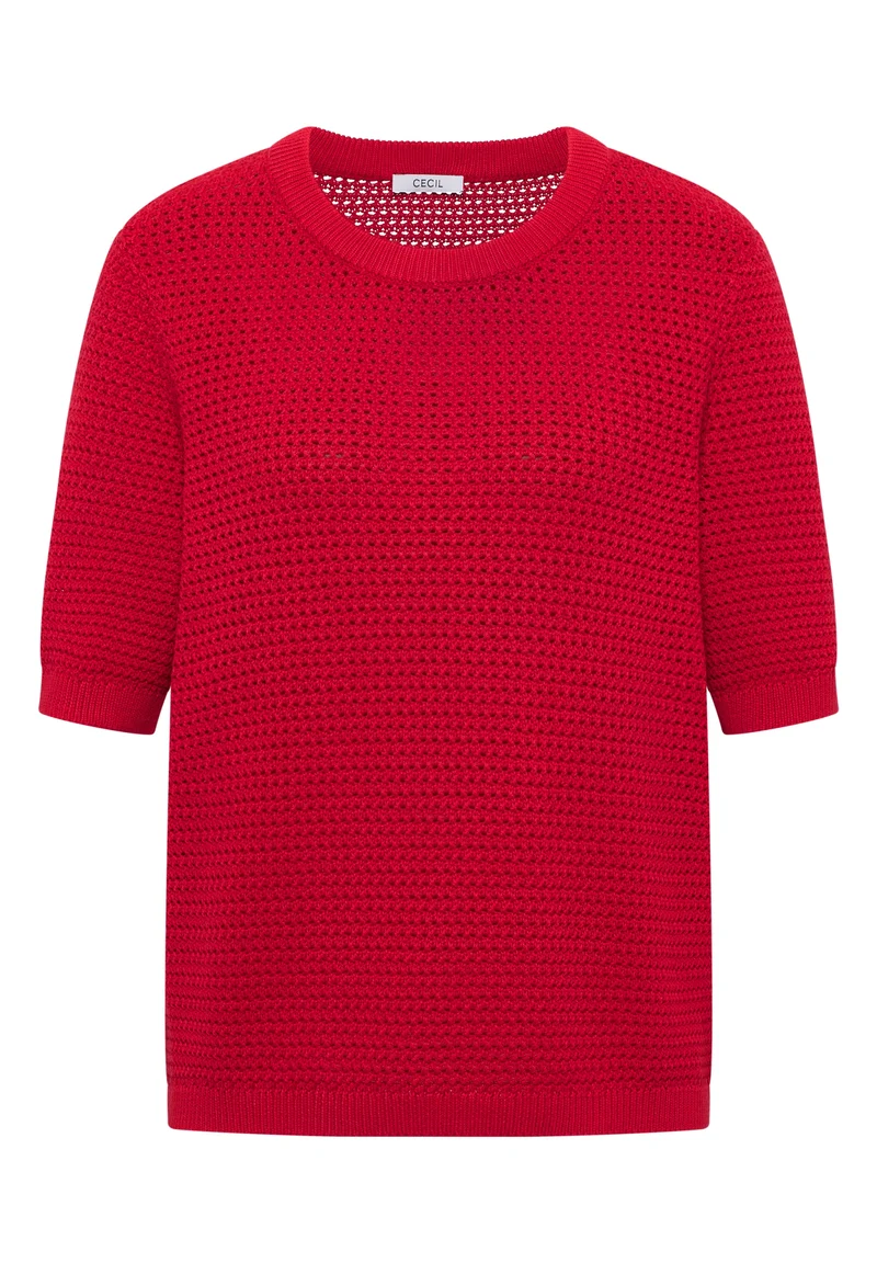 Structured Roundneck, glazed apple red