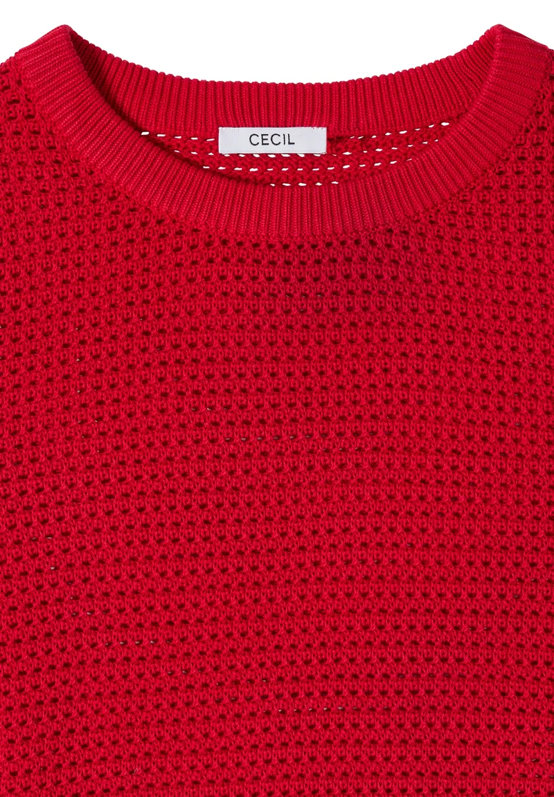 Structured Roundneck, glazed apple red