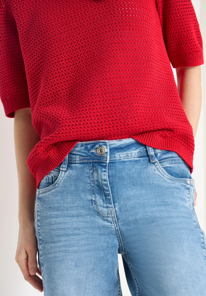 Structured Roundneck, glazed apple red