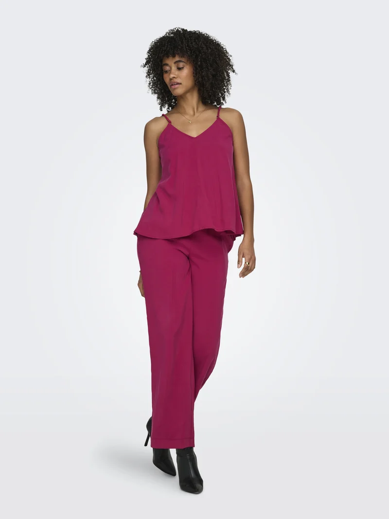 ONLMADELI OAKLYN LONG PULL UP PANTS, Sangria