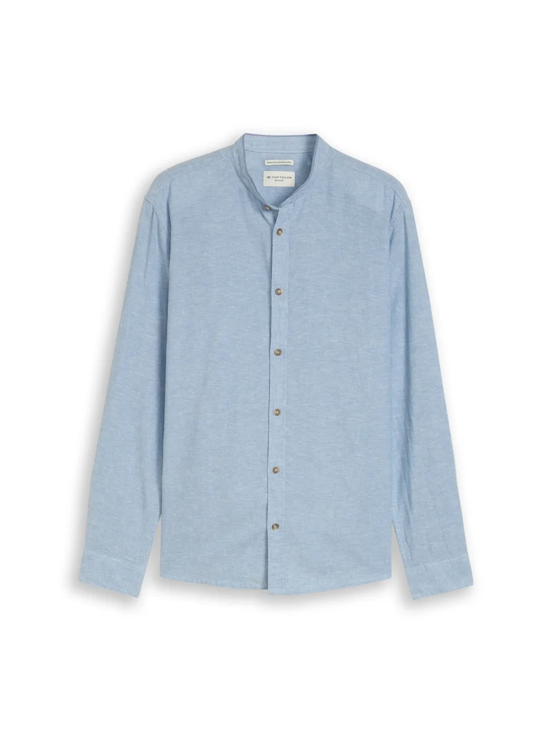 cotton linen shirt, bleeched blue chambray