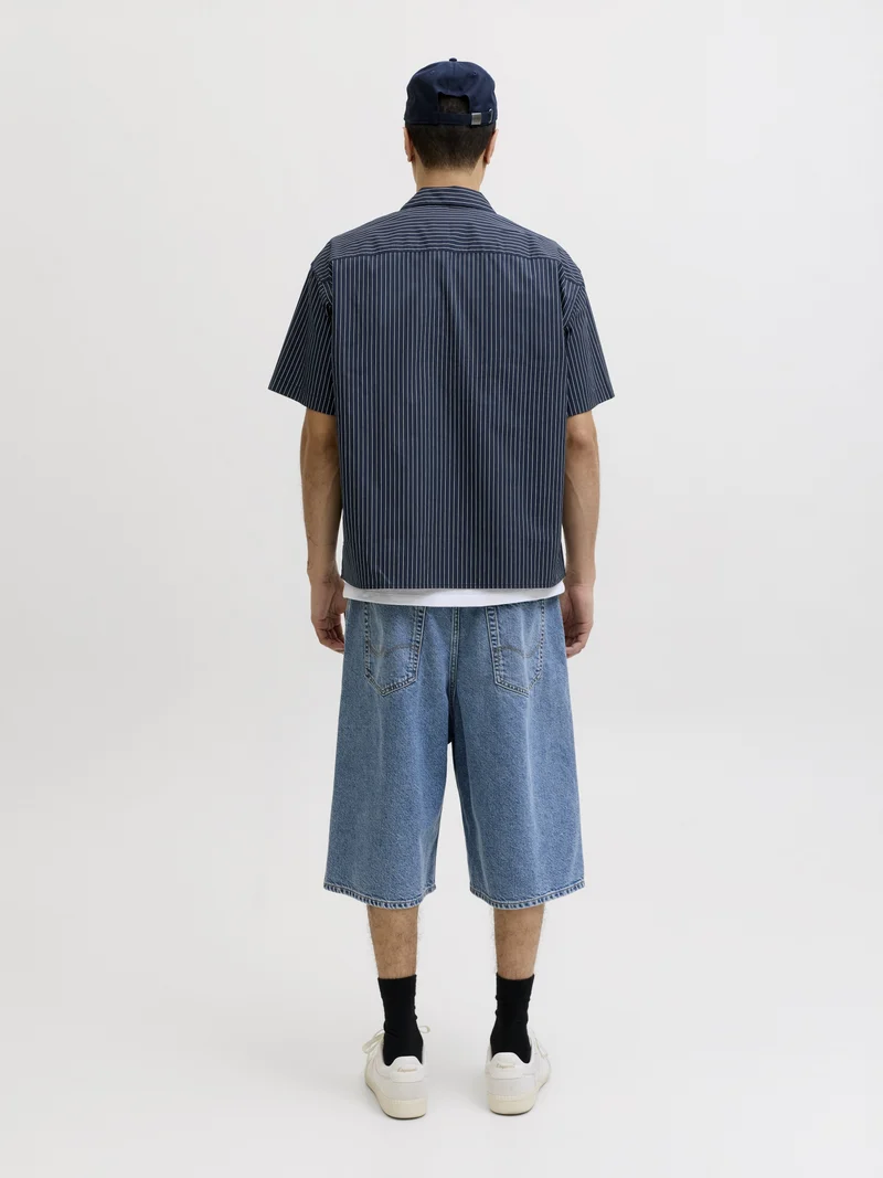 JORMENTON POPLIN STRIPE RESORT SHIR, Sky Captain