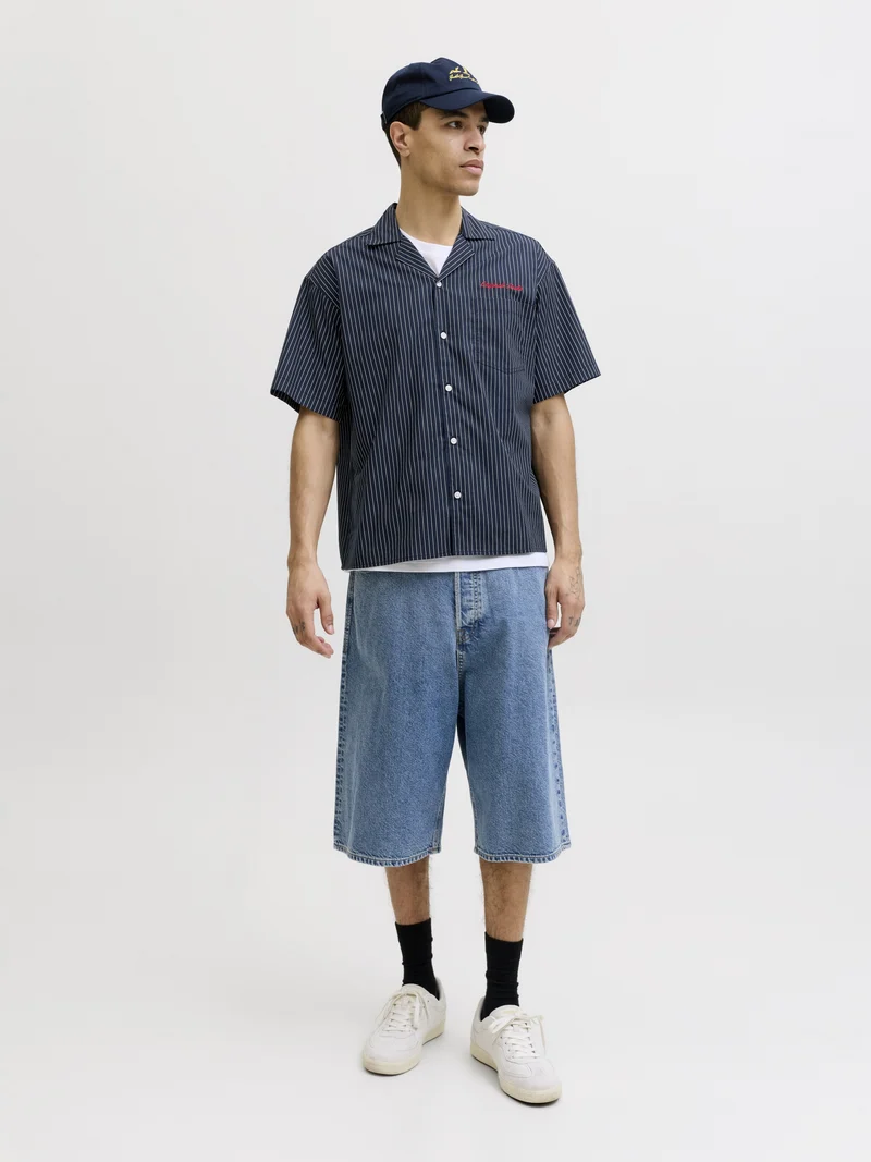 JORMENTON POPLIN STRIPE RESORT SHIR, Sky Captain