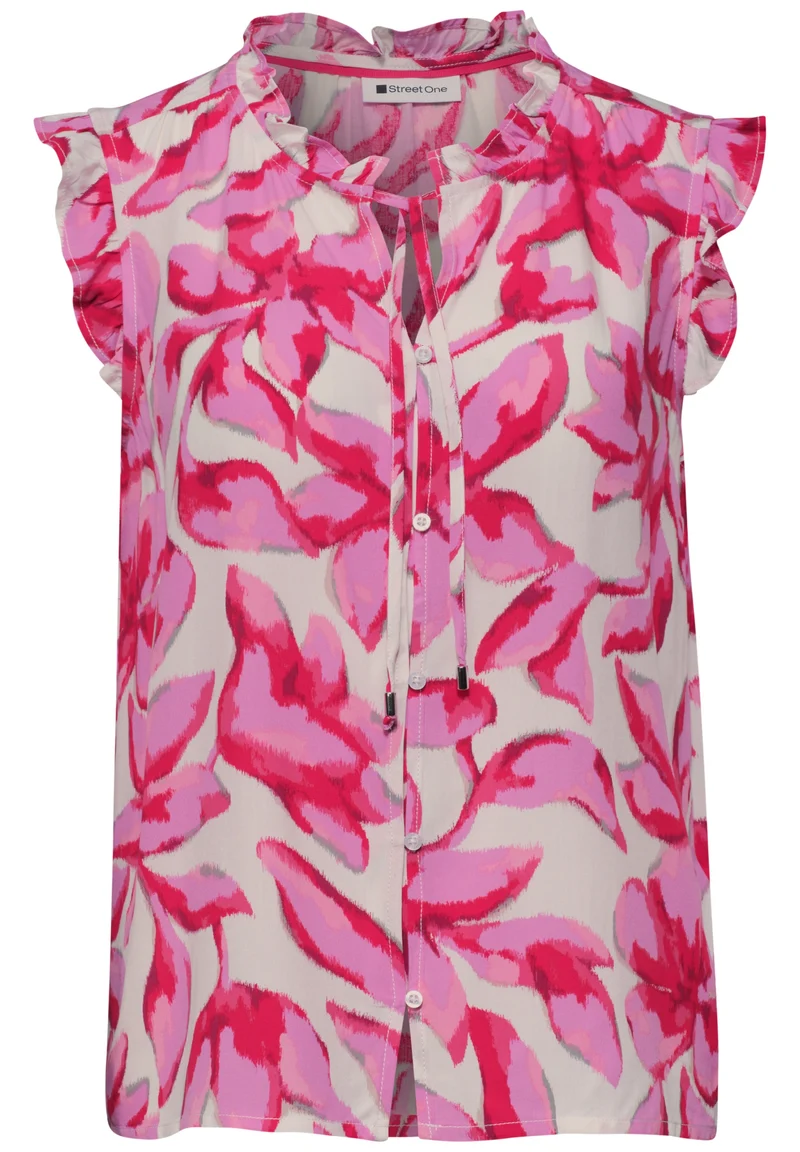LTD QR buttoned blouse top w f, off white