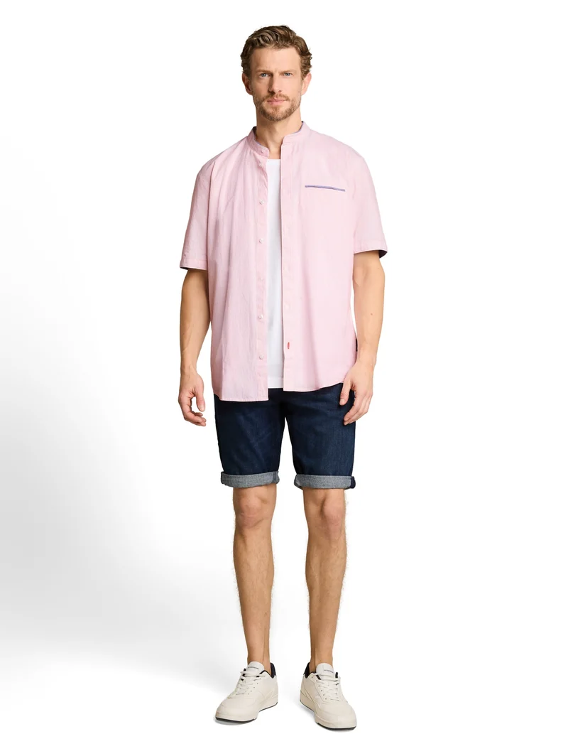 light structure shirt, red white small stripe