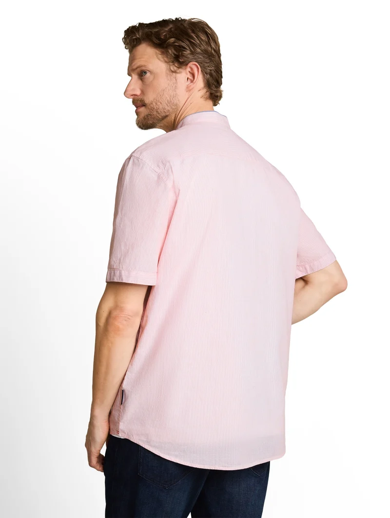 light structure shirt, red white small stripe