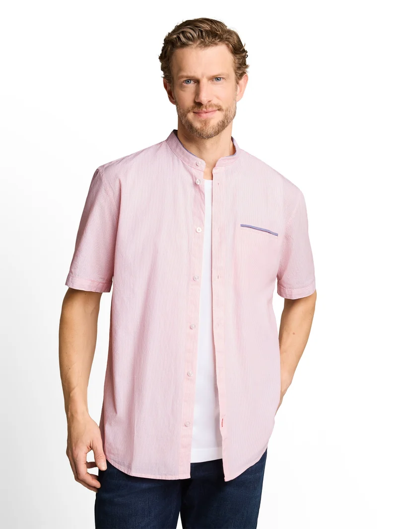 light structure shirt, red white small stripe