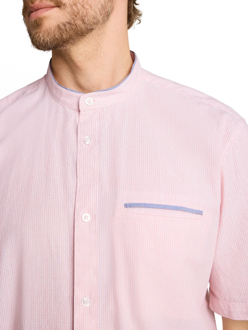 light structure shirt, red white small stripe