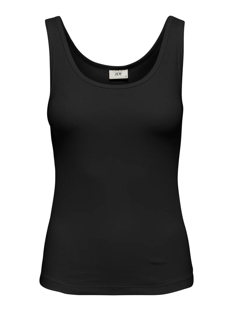 JDYLUCKY S/L O NECK TOP JRS DIA, Black