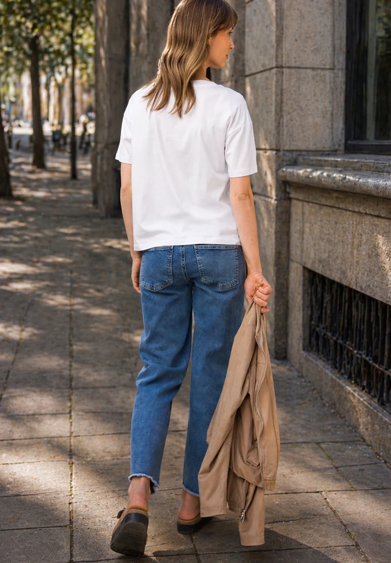 lady print shirt, White