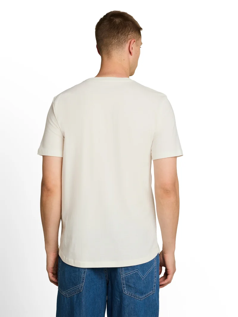 rounded hem pocket t-shirt, Wool White