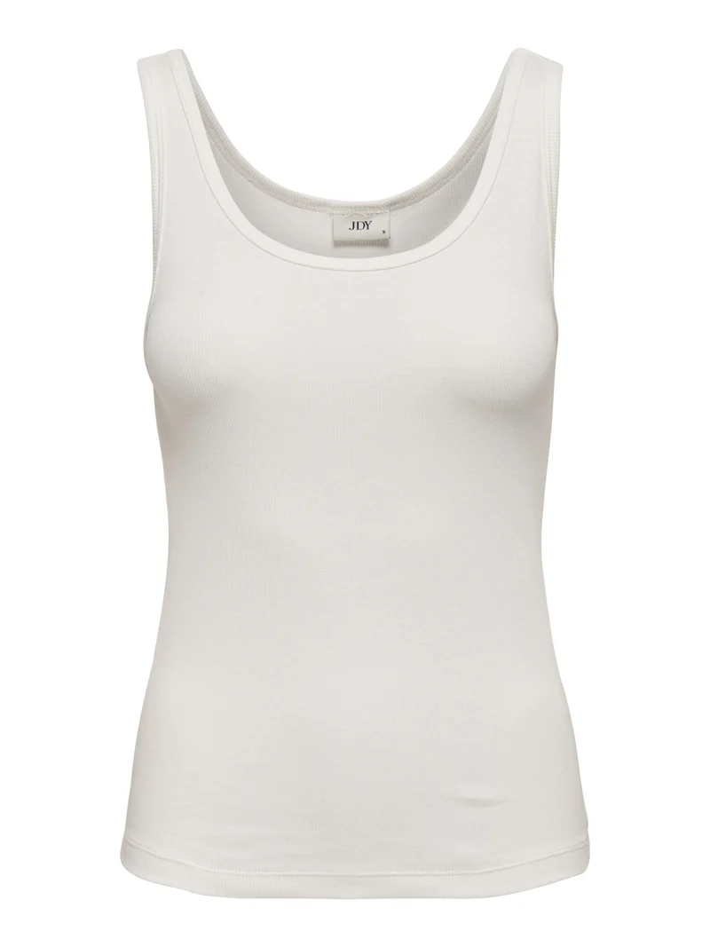 JDYLUCKY S/L O NECK TOP JRS DIA, Cloud Dancer
