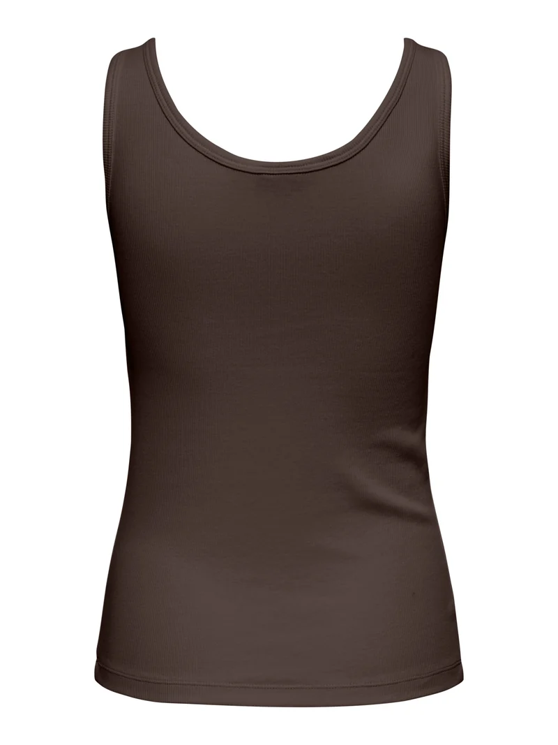 JDYLUCKY S/L O NECK TOP JRS DIA, Chicory Coffee