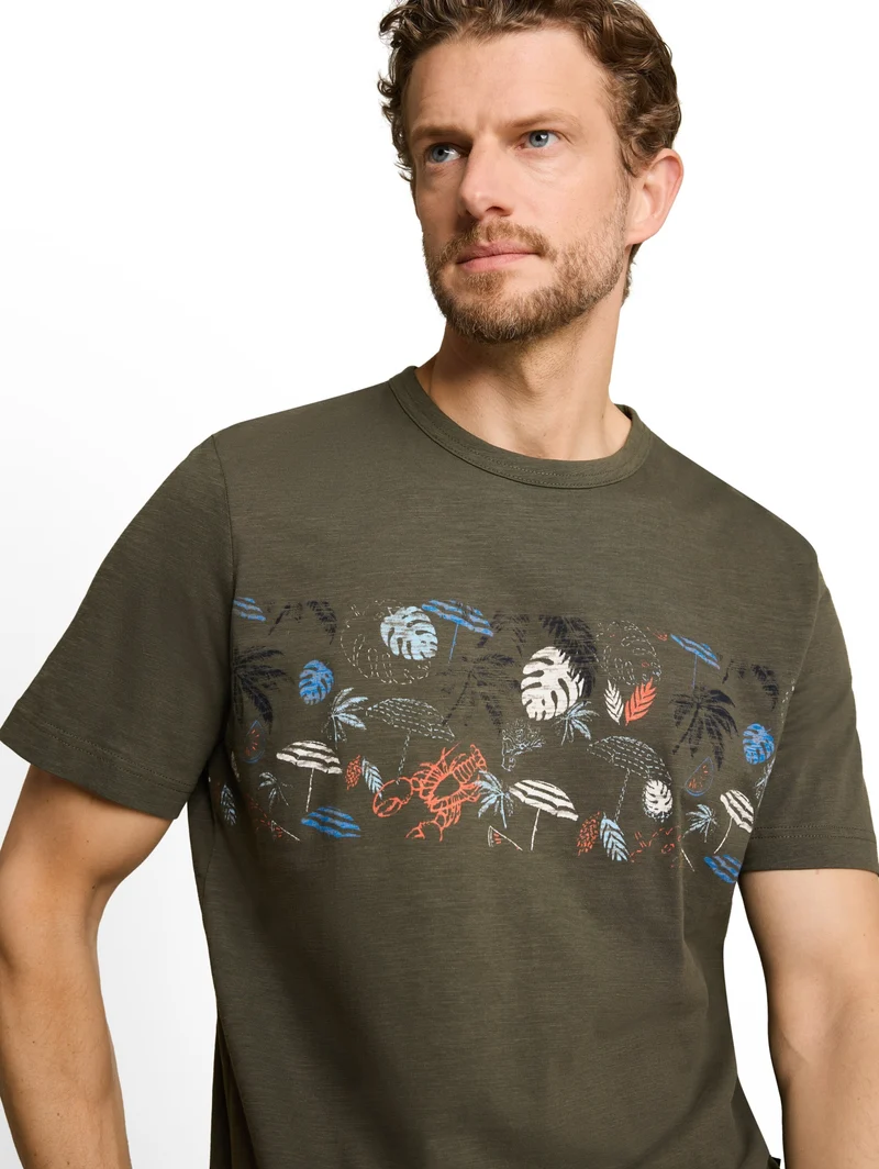 printed t-shirt, deep leaf green