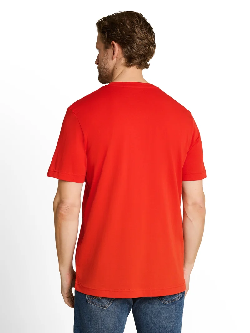 photo print t-shirt, orange red