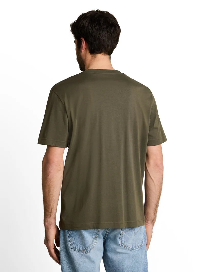 photo print t-shirt, deep leaf green