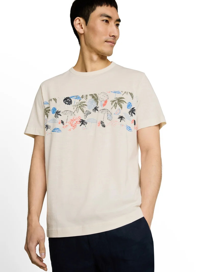 printed t-shirt, Gardenia White