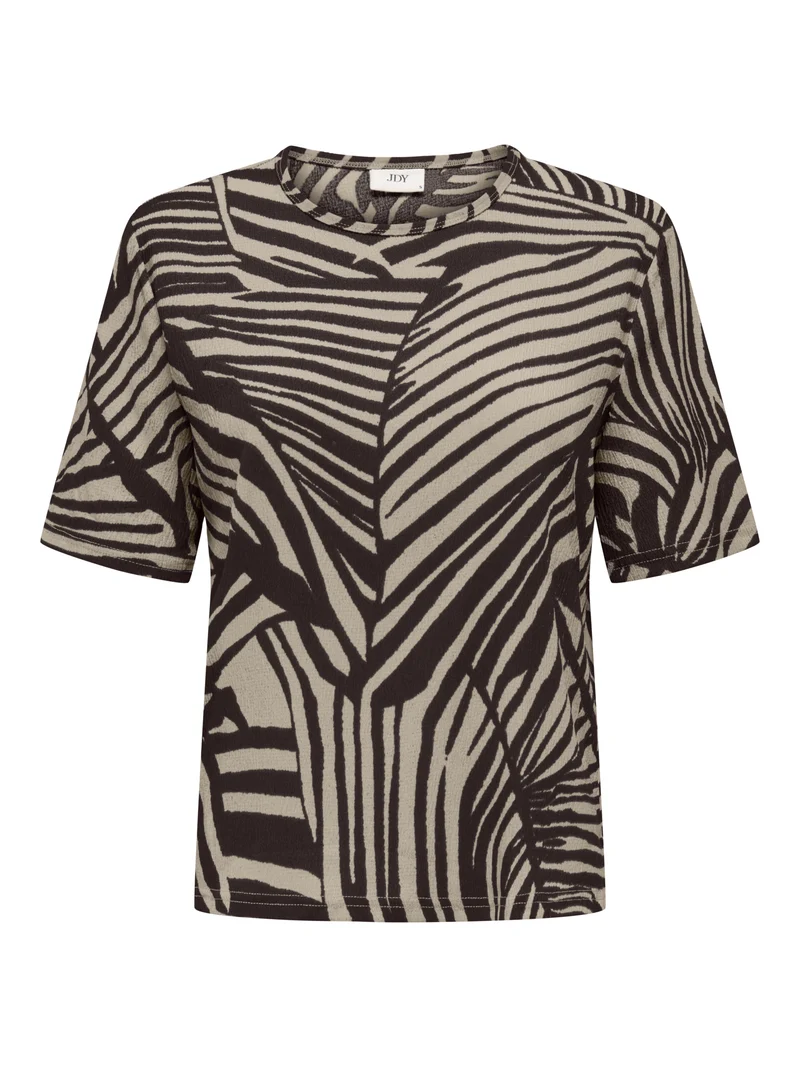 JDYDEBBIE S/S TOP JRS, Sandshell/CHOCOLATE TORTE TROPE