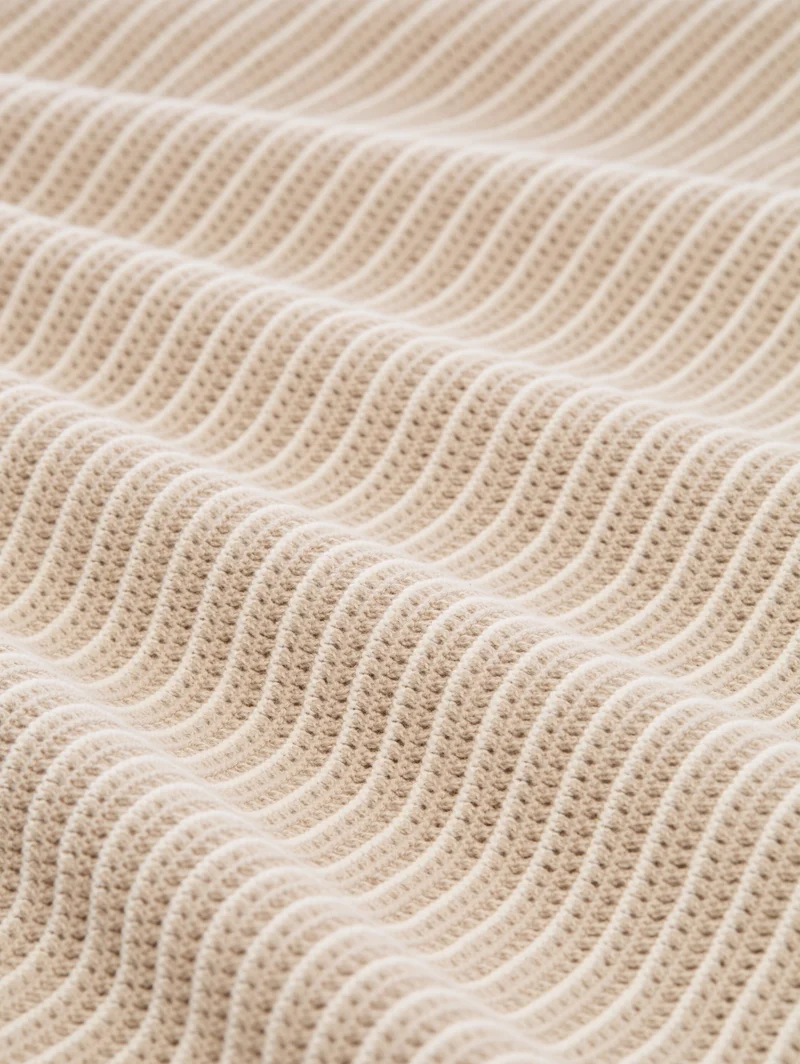 structured stripe knit polo, cashew beige offwhite stripe