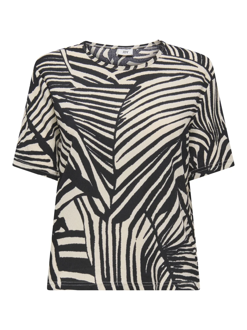 JDYDEBBIE S/S TOP JRS, Sandshell/BLACK TROPE