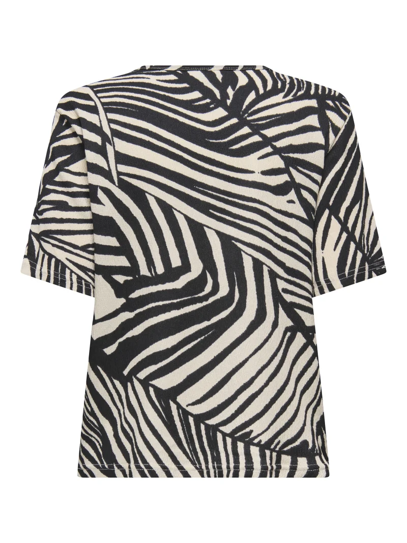 JDYDEBBIE S/S TOP JRS, Sandshell/BLACK TROPE