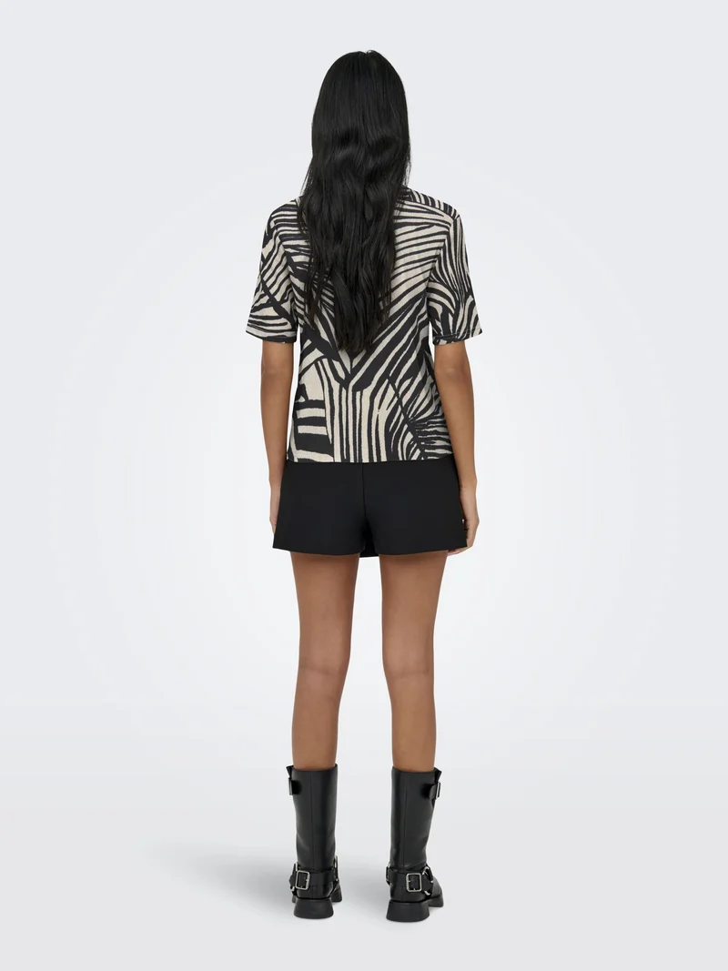JDYDEBBIE S/S TOP JRS, Sandshell/BLACK TROPE