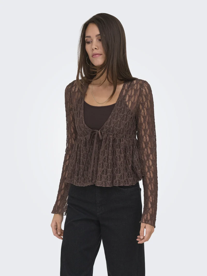ONLAYA LACE CARDGIAN JRS NOOS, Chocolate Martini