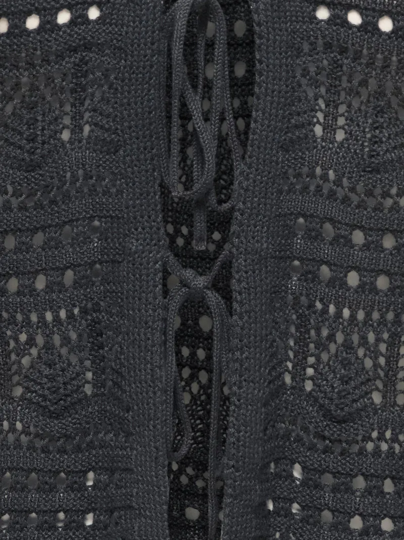 JDYSUN LAY L/S V-NECK TIE CARDIGAN, Phantom