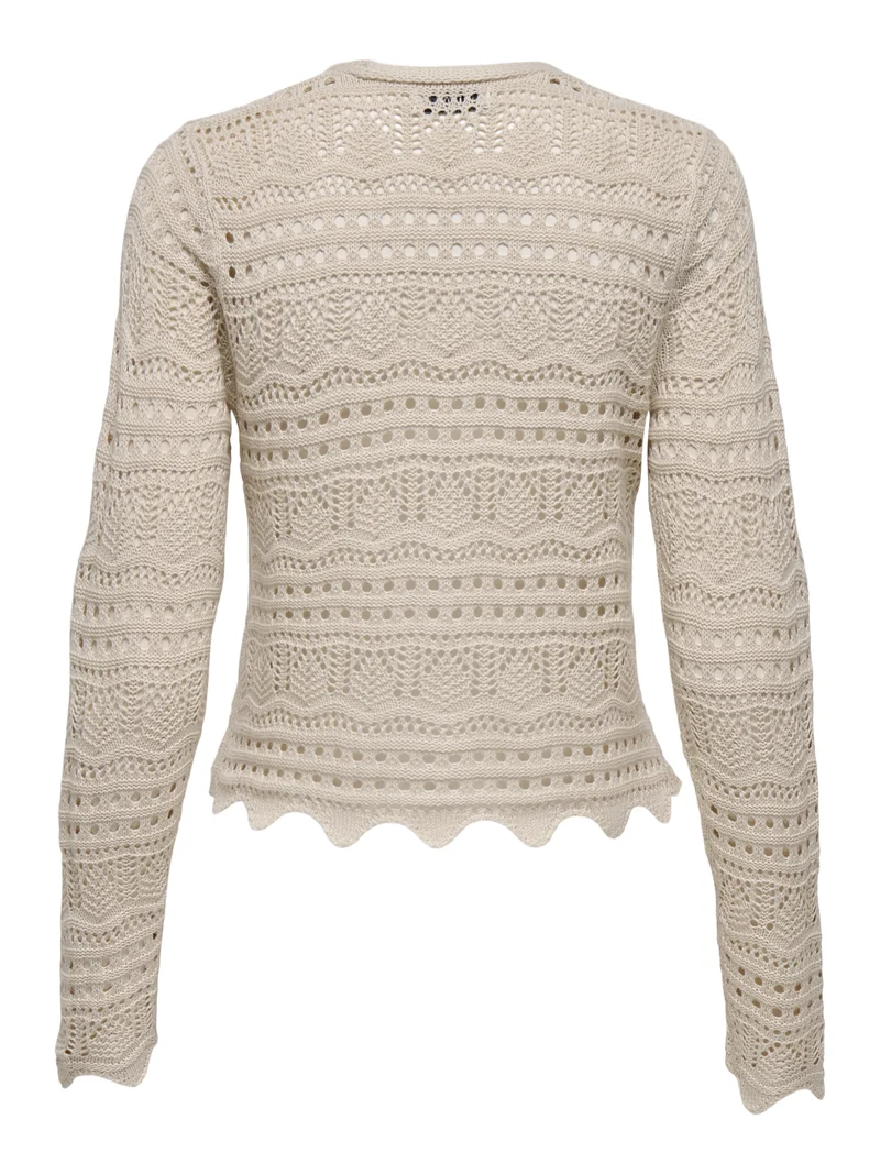 JDYSUN LAY L/S V-NECK TIE CARDIGAN, Tapioca