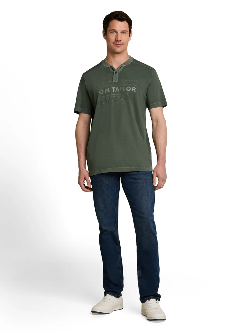 printed garment dye serafino, deep leaf green