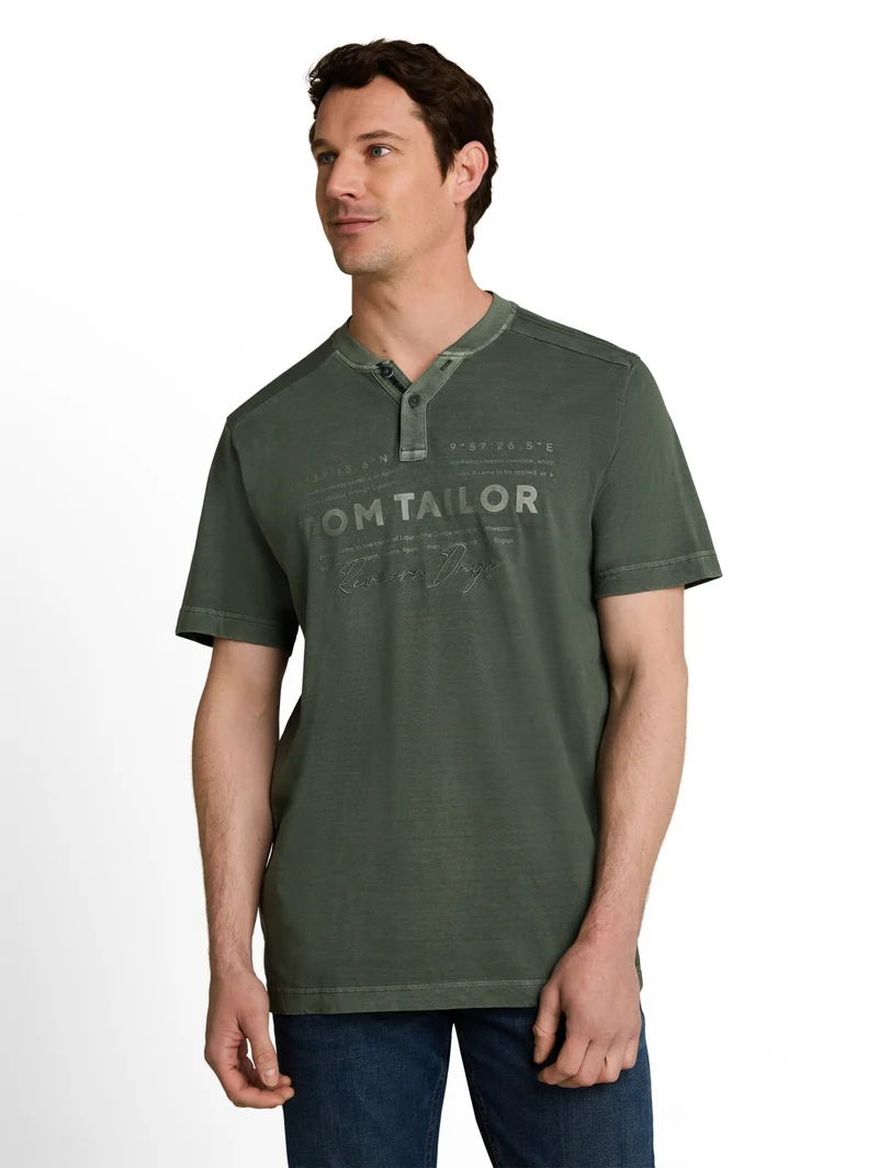 printed garment dye serafino, deep leaf green