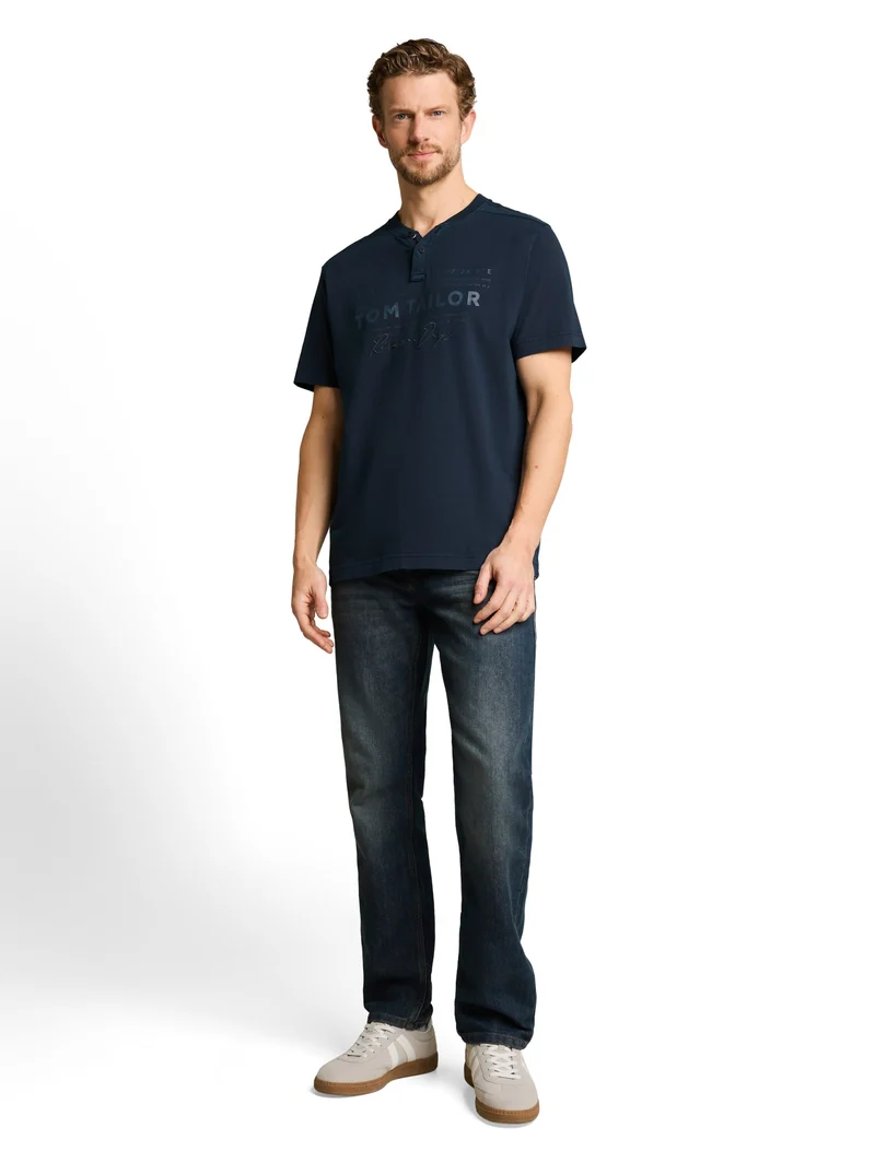 printed garment dye serafino, sky captain blue
