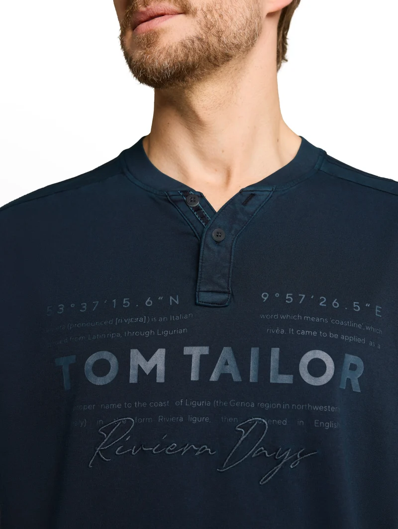 printed garment dye serafino, sky captain blue