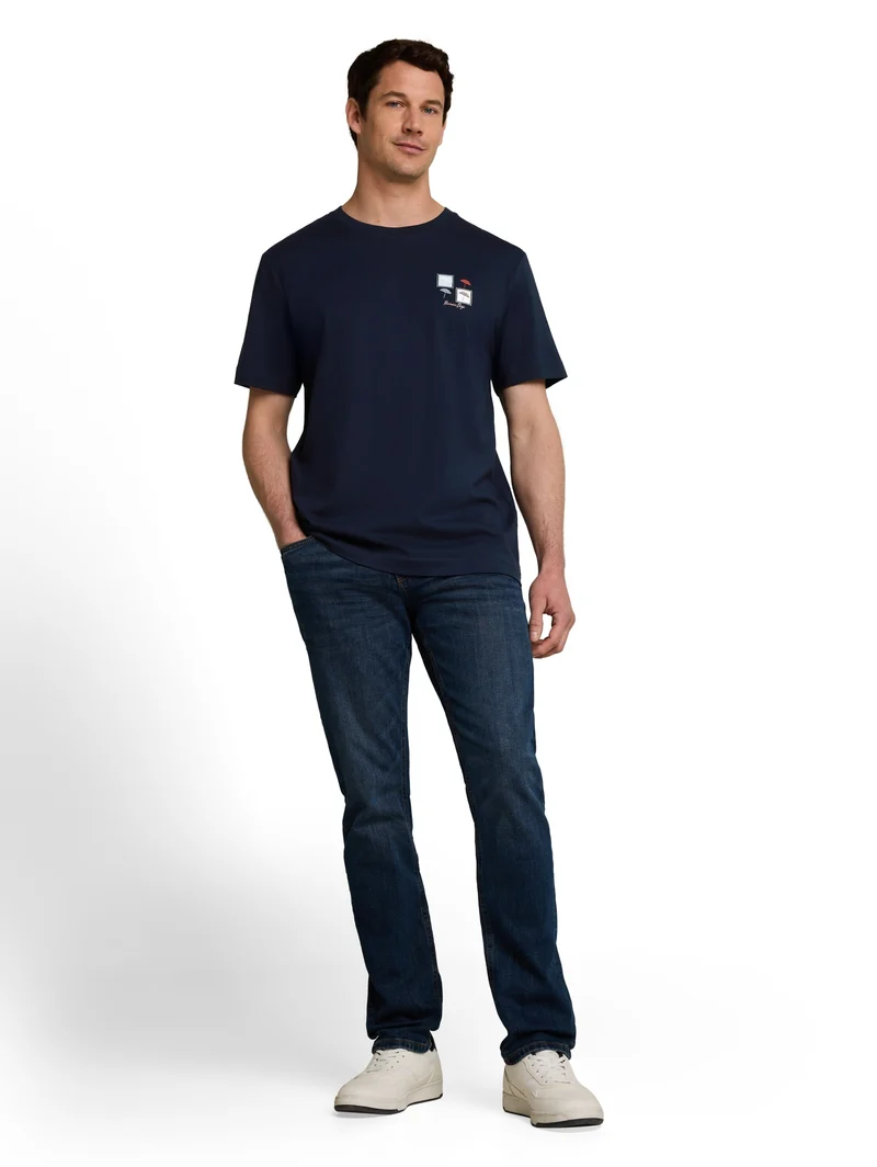 printed t-shirt, sky captain blue