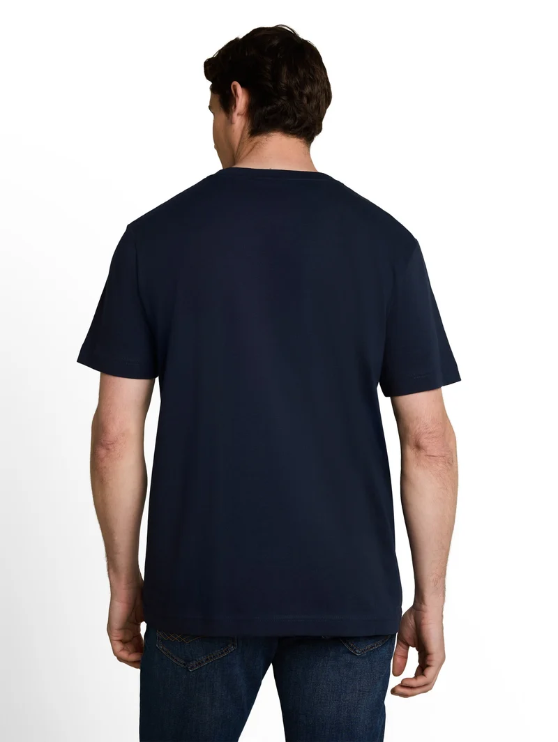 printed t-shirt, sky captain blue