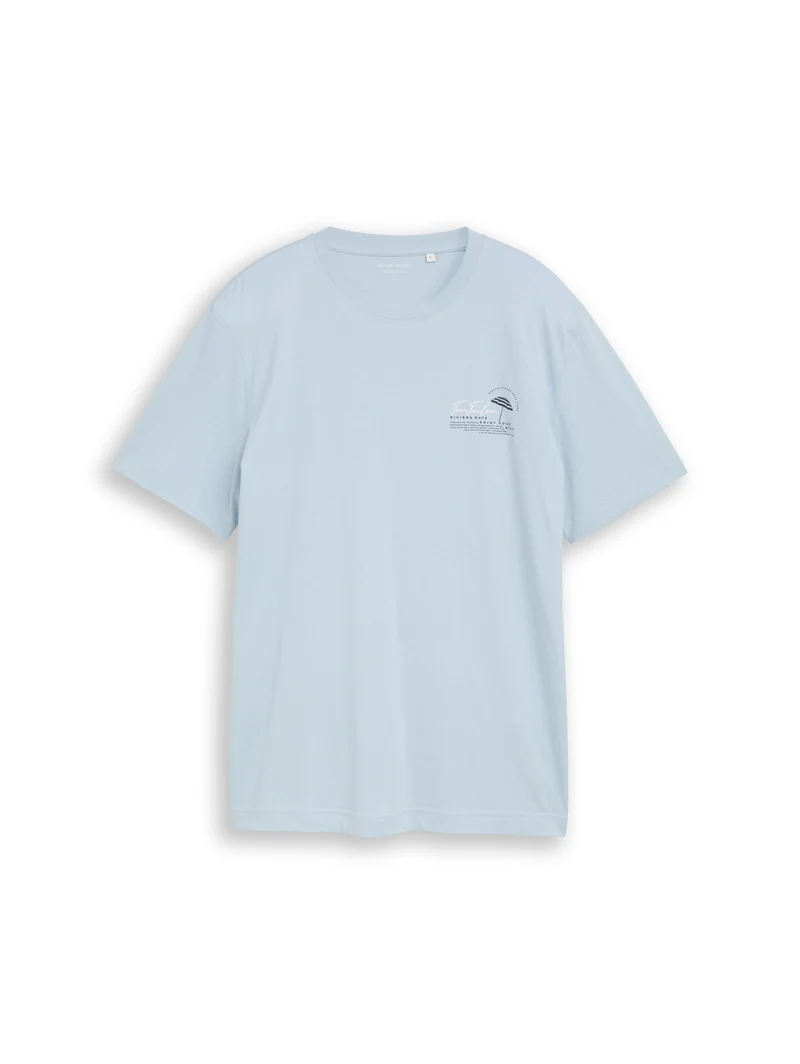 printed t-shirt, light blue grey