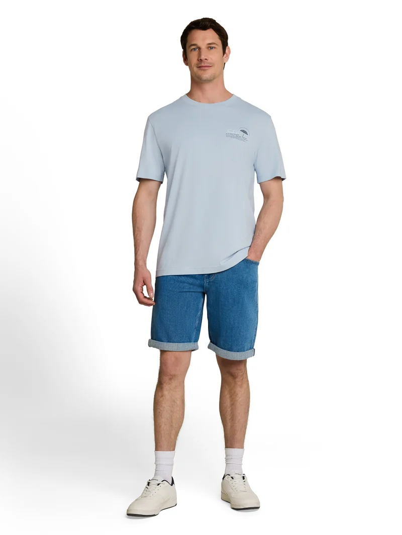 printed t-shirt, light blue grey