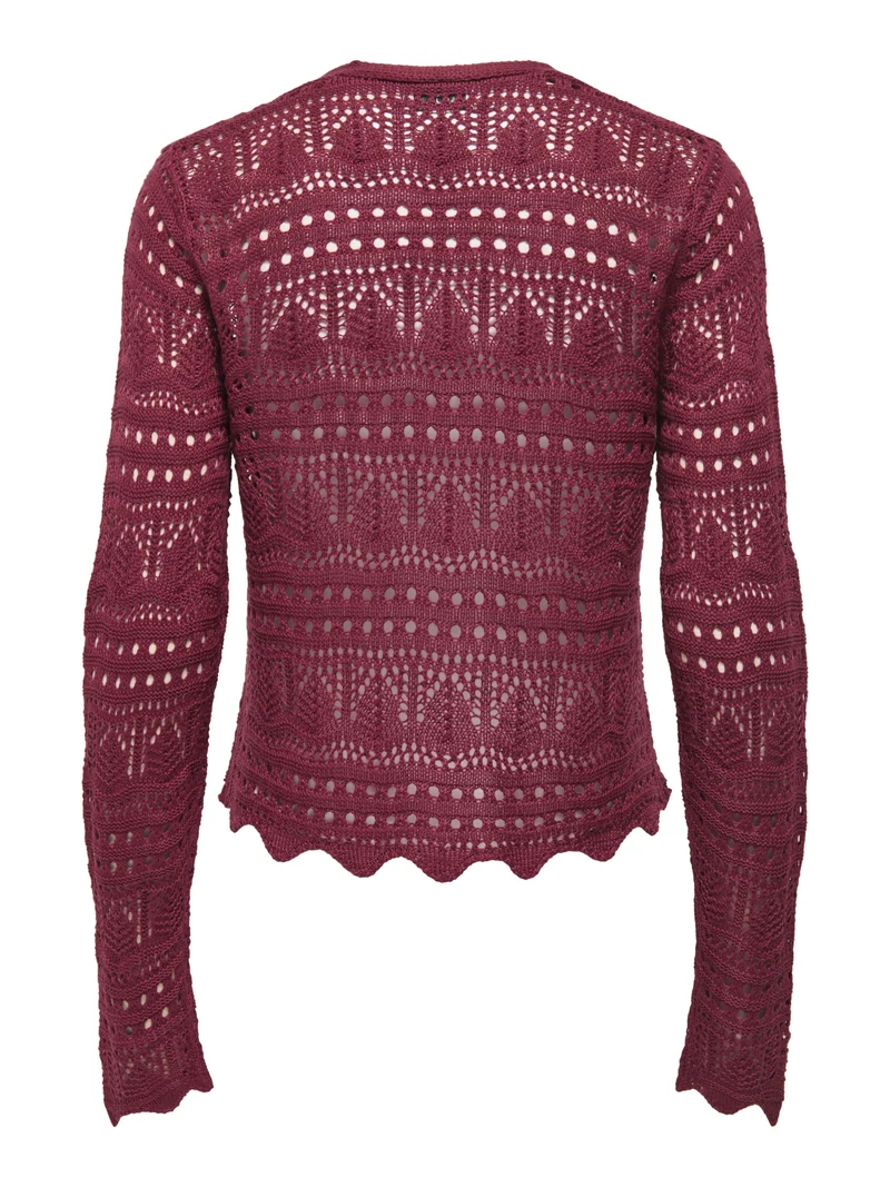 JDYSUN LAY L/S V-NECK TIE CARDIGAN, Rhubarb