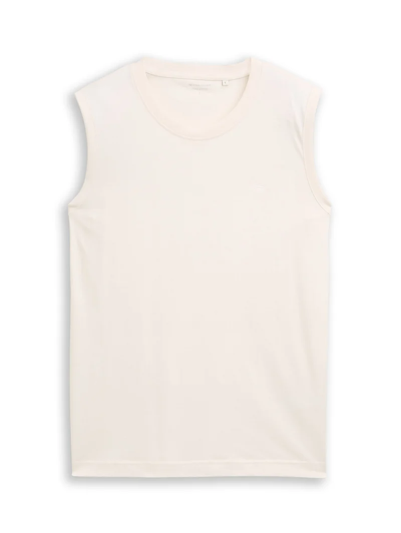 tanktop with embro, Gardenia White