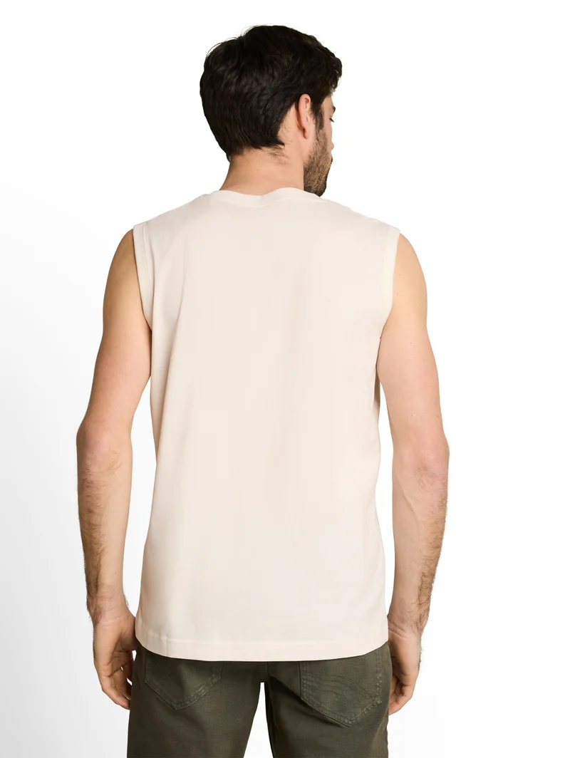 tanktop with embro, Gardenia White