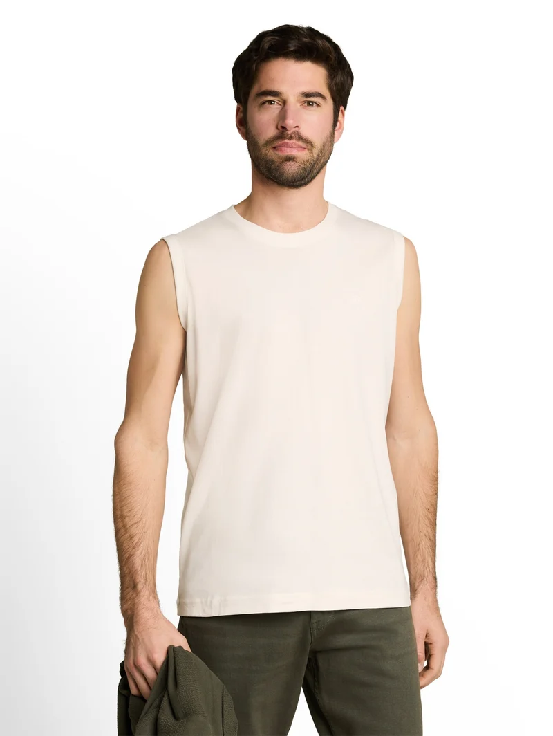 tanktop with embro, Gardenia White