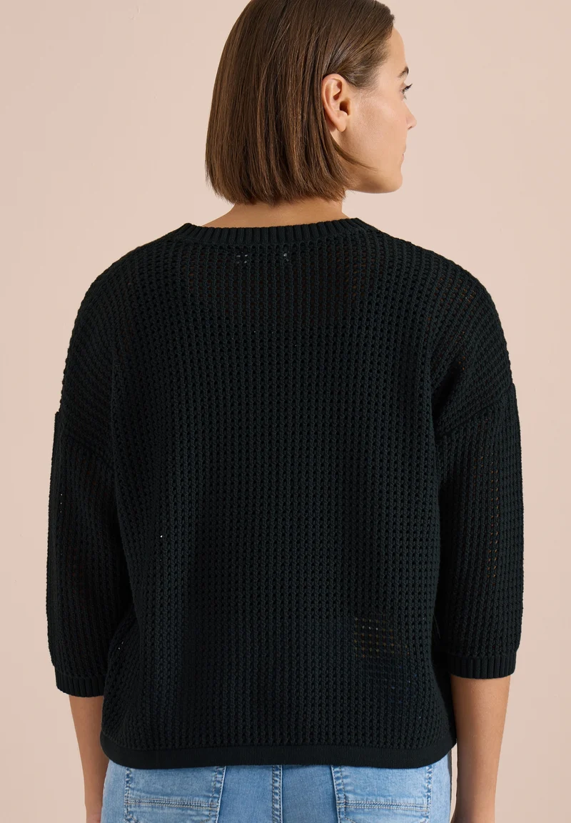 TOS_Crochet V-neck, palm breeze green