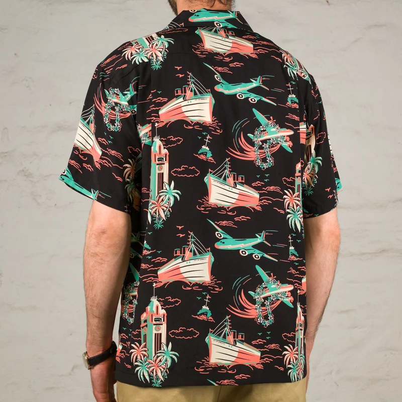 Airways Hawaii Hemd Schwarz