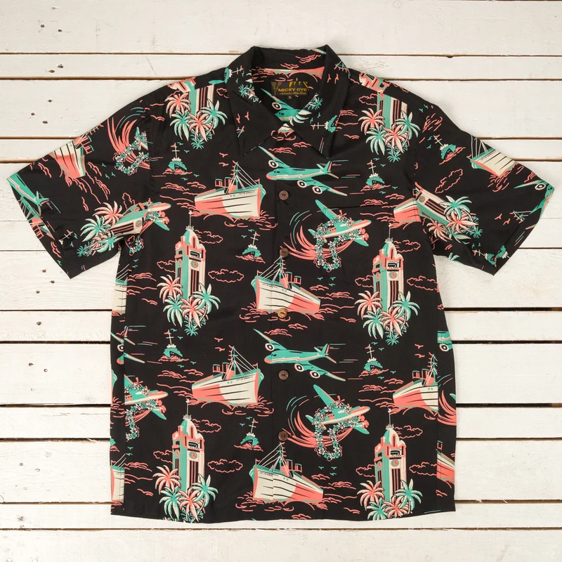 Airways Hawaii Hemd Schwarz