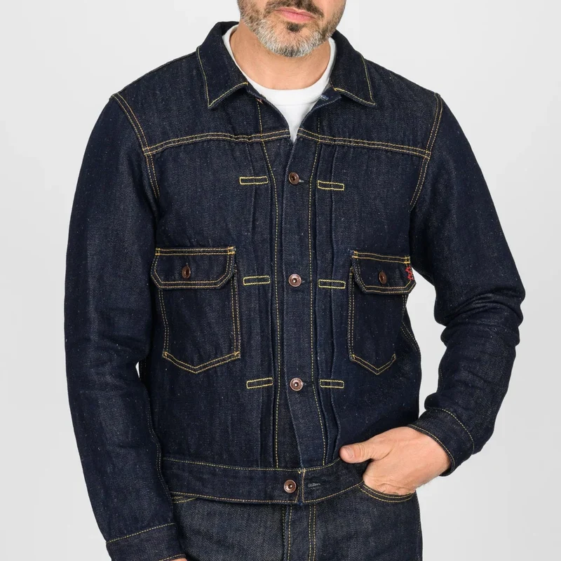 IHJ-163-IND 14 oz. Cotton/Linen Denim Type II Jacket Indigo