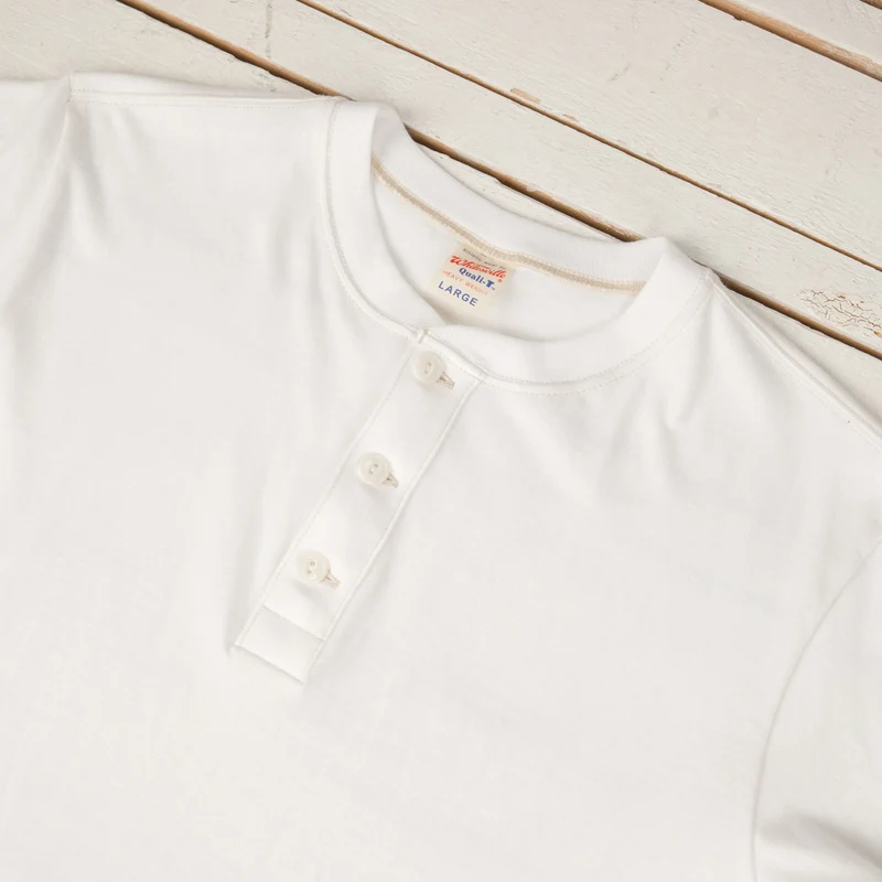 Henley Neck Pack T-Shirt Weiß