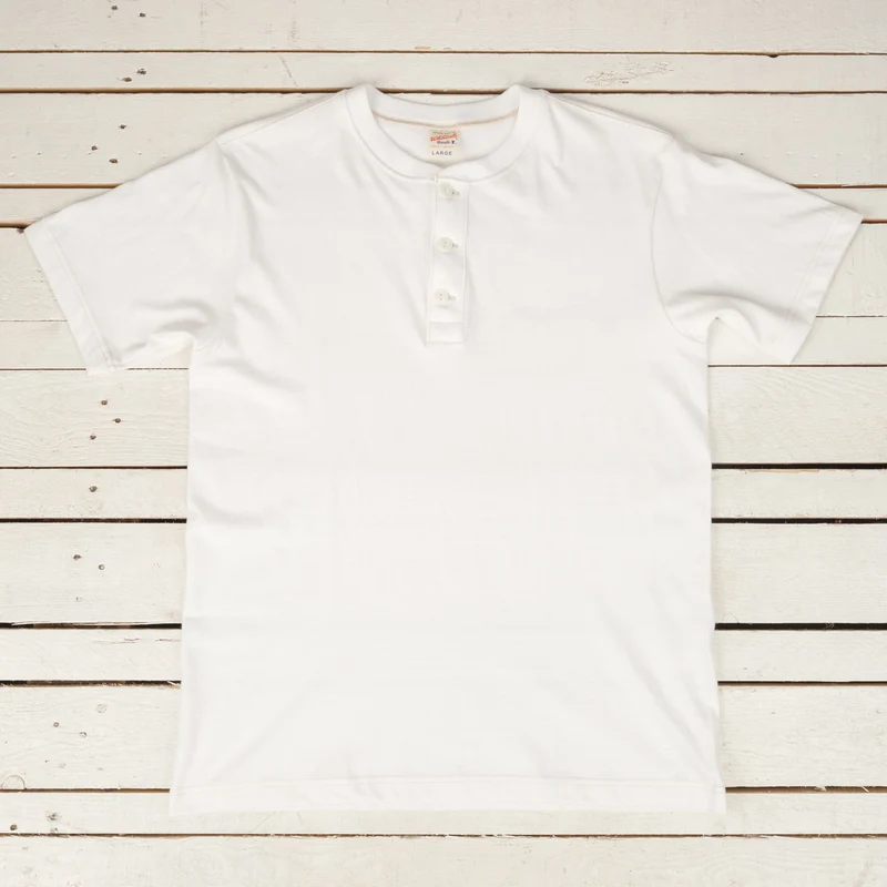 Henley Neck Pack T-Shirt Weiß
