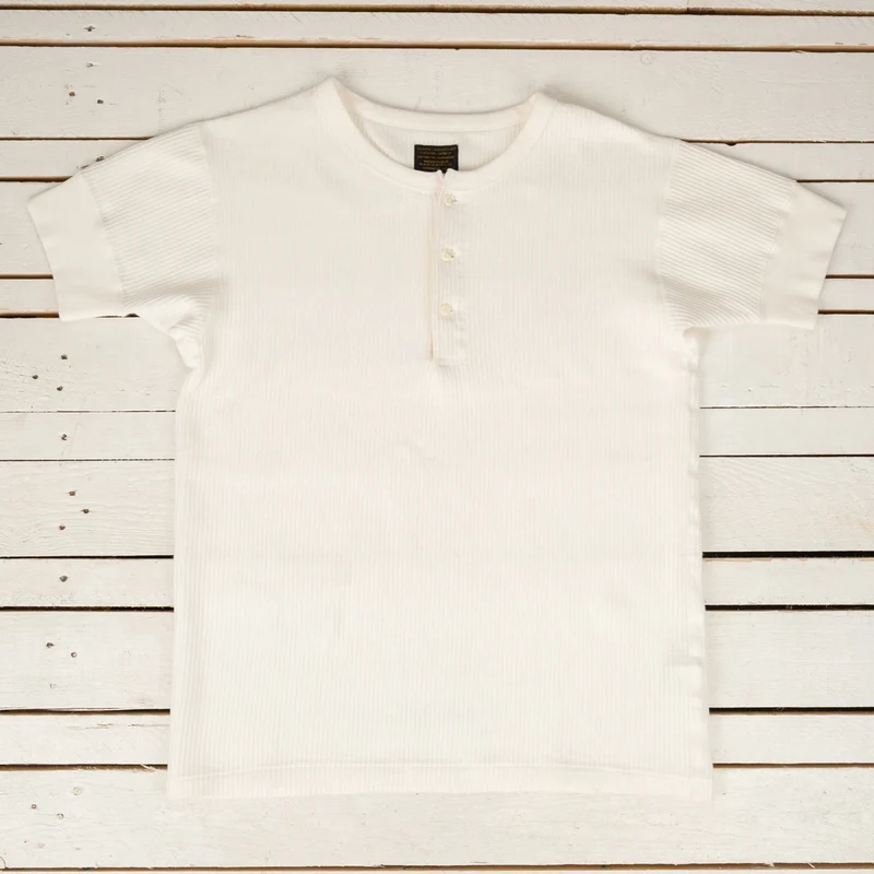 Railroad Knit Short Sleeve Amish Underwear Salt White